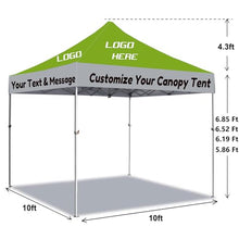 Custom Canopy Tent 10 x 10 Pop Up Canopy Tent for Tradeshow Advertising Gazebos with Logo, Nano-Grade Water Repellent Heavy Duty for Outdoor Events Business, w/Roller Bag (1 Full Wall)