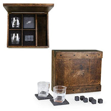 PICNIC TIME Philadelphia Eagles Whiskey Box Gift Set, Oak Wood, One Size, (605-10-509-243-2)