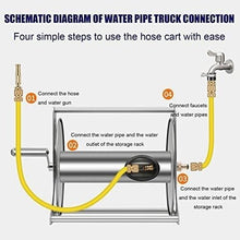Retractable Hose Cart Garden Water Hose Reel Butler Swivel Bracket, Wall Mount Patio Hoses Rack Storage(40m Water Pipe)