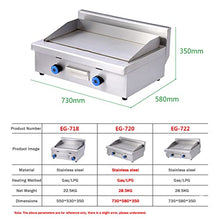 Commercial Propane Gas Griddle, 2 Stainless Steel Burner Tabletop Gas, Portable Table Ttop Grill, Large Non-Stick Steel Griddle, Teppanyaki Cooking Plate, Stainless Steel Portable Flat Top Grill,720
