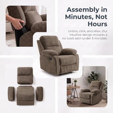 Trygoal Manual Single Lounge Recliner Chair with Adjustable Backrest, Khaki