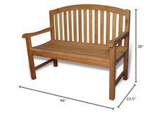 GOLDENTEAK Teak Round Top Bench Aquinah 4ft Outdoor Patio Garden Bench, Premium Grade-A Teak Wood Seating for Porch, Lawn, Deck & Backyard, Natural Oil Finish Furniture