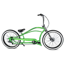 MICARGI Boston GT7 Fat Tire Beach Cruiser Bike 7-Speed Dual Suspension Green