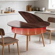 vhdurike Foldable Round Table Top, 4-Panel Wooden Tabletop Extender, Heavy Duty Portable Temporary Desktop Replacement for Indoor Outdoor Coffee & Patio Table,140cm/55in