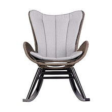 Armen Living Fanny Outdoor Patio Rocking Chair Dark Eucalyptus and Truffle