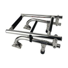 Stainless Steel 2+1 Step Ladder Folding Step Ladder with Teak Treads for Boat Yacht Hardware