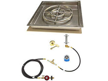 EasyFirePits Deluxe Propane Gas Fire Pit Ring Burner Pan & Full Combo Connection Kit (22.00, 22.0, 18" Ring Square Pan)