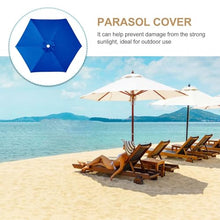 MXJCKSOQ Beige Replacement Parasol Canopy 2.0m/3.0m/3.5m - Waterproof Breathable 6-Rib Umbrella Fabric for Sunshade & Patio Umbrella - Canopy Material,Blue-3.5m/6-Ribs