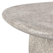 Kosas Home Britney 42-Inch Light Gray Concrete Stone Round Outdoor Coffee Table