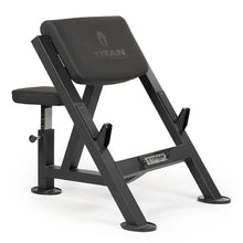 Titan Fitness Seated Preacher Curl Bench Black, Max Load 250 LB, Bicep Curl Support Training