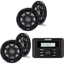 KICKER Marine Gauge-Style Source & 6.5" Powersports Speakers Bundle