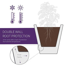 Crescent Garden Madison Planter Double-Walled Plant Pot 34-Inch Mocha