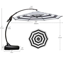 OROTLECT 11 Ft Cantilever Striped Sunbrella Umbrella with Base