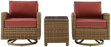 Crosley Furniture Bradenton 3-Piece Swivel Rocker Chair Set
