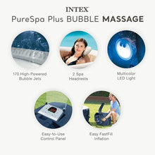 INTEX PureSpa 4 Person Inflatable Hot Tub with Energy-Efficient Spa Cover