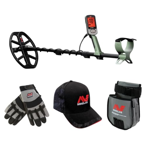 MINELAB X-Terra PRO Waterproof Treasure Metal Detector for Adults with Finds Pouch, Gloves and Camo Hat