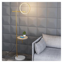 ZHONGCHENGWU Floor Lamp Floor Lamps for Living Room Marble Tray Floor Lamp Vertical Lamp Indoor Decoration Lighting Reading(Black)