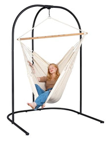 LA SIESTA® - Steel Hanging Chair Stand for Outdoor and Indoor, Galvanized Steel Stand for Hanging Chairs and Children's Hanging Nests, Hanging Hammock Chair Stand only Swing Stand(Arcada Anthracite)