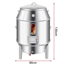 Smokers Barrel Grill Made of Stainless Steel with Thermometer and Middle Door for Travel Camping Picnic Patio Backyard 360° Circular Hanging Oven Portable Charcoal BBQ