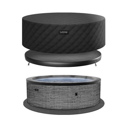 Wave Tahoe Eco-Foam Hot Tub | Round Energy-Efficient Outdoor Spa with 90 Bubble Jets, Built-in Heater, WiFi App Control and Insulated Cover | Flint Gray | 6 Person | EnergySave Bundle