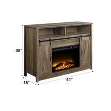 Acme Tobias Fireplace in Rustic Oak Finish
