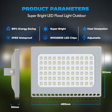 Viugreum 6 Pack 500W LED Flood Light, New Slim Design, IP67 Waterproof Outdoor Floodlights, 40000LM Daylight White (6000-6500K), Super Bright Security Work Lights Garage, Garden, Lawn and Yard