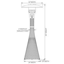 LAVA Heat Italia PALERMO PRO T-LINE 7.3 ft. Liquid Proprane Patio Heater - 44000 BTU - Commercial Flame - Triple Protection - Solid Steel - 36 sq. ft. Coverage Area - Bronze Wicker