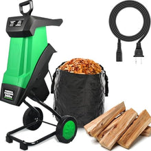 Nuxyyds 2400W Electric Leaf Mulcher Compost Shredder, Max 40mm Cutting Capacity, 50L Collection Box, Electric Leaves Chippers for Shredding Hedge Scrap, Bush Waste Green