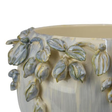 Hassyee Decorative Bowl Planter with Floral Garland Rim for Lawn, Living Room, Poolside, Outdoor Flower Pot with Classic Interiors for Growing Flowers, Plants, Herbs