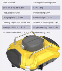 KANGJIEM Cordless Automatic Pool Cleaner, Robotic Pool Cleaner, Lasts 110 Mins, for Pool Surface up to 730Sq Ft, Pool Vacuum for Above Ground Pools Powerful Suction
