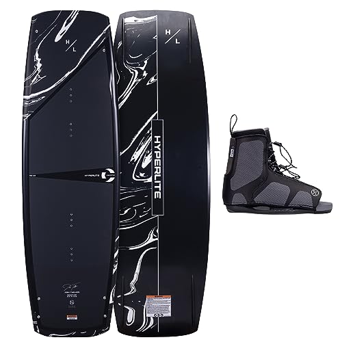 Hyperlite Cryptic Wakeboard + Remix Bindings Wakeboard Package - Perfect for Intermediate to Advanced Riders - 146cm Black