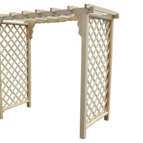 Keystone Amish Co. Manchester Pressure Treated Pine Garden Arbor, Heavy Duty Outdoor Wooden Archway Trellis, Amish Crafted, Made in USA, 6-Foot, Unfinished