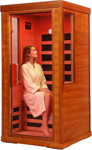 CedarLuma Canadian Hemlock Far Infrared Sauna, Fast Heat-Up, 1-Person