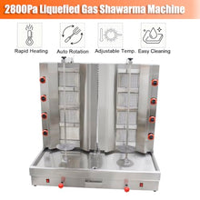 EQCOTWE Commercial LPG Gas Shawarma Machine Rotary Gyro Kebab Grill 110V