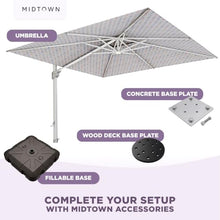 Midtown Umbrellas Supreme - 10 x 10 Ft Cantilever Umbrella with LED Lights