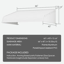 Kozyard Window Awning 66''W x 40''D with 2 Side Wings
