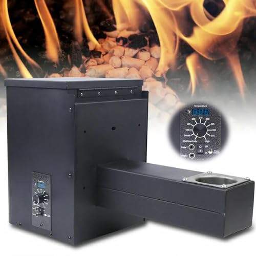250w BBQ Pellet Stove - 400℃ Digital Temperature Controller, Electric Wood Pellet Smoker, DIY BBQ Pellet Grills Accessories, Grill Part Feeding Box