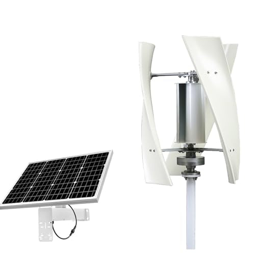 HYZHANHONG Vertical Axis 16000W Wind Turbine Generator, 12V-220V Portable Wind Power Turbine Generator Kit with Charge Controller Silent Windmill for Homes, Farms,12V ﻿,White,220V