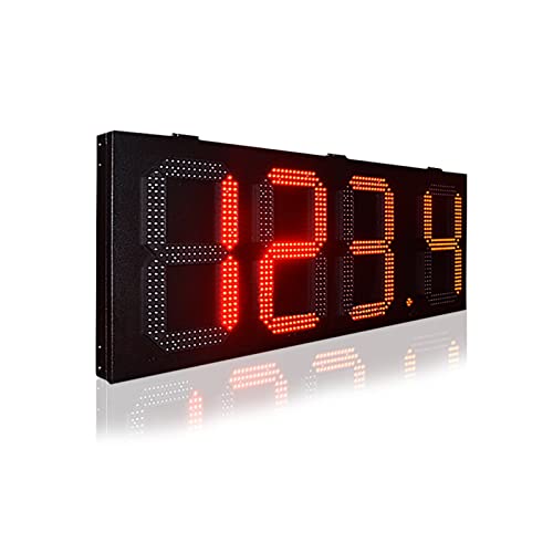 Interval Timer Outdoor Rain Proof Iron Box 8-inch Single Red LED Digital 88.88 LED Outdoor Gas Station Price Mark Gym Clock Timer (Color : 10 inch Indicator Size : 1) (15 Inch Oil Price 1)