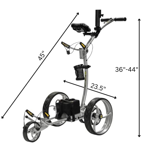 BAT-CADDY ELECTRIC GOLF CADDY X8R Sealed Lead 18-Hole Battery Powered Push Cart with Remote, Dual Motor, 9-Speeds, Reverse, Cruise Control, Anti-Tip Wheel, Downhill Control - Phantom Black