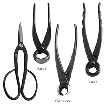 Wazakura Made in Japan 6PCS Bonsai Professional Tool Kit with Roll Bag: Yasugi Steel Ashinaga Scissor, Concave Branch Cutter, Knob Cutter, Jin Plier, Wire Cutter, Root Cutter. Bonsai Tool Set & Case