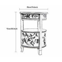 Couch End Table Retro Side Table, Round Light Luxury Coffee Table Sofa Side Table with Drawer and Storage Cabinet,Corner Table Simple End Table Tea Table for Living Room, Nightstand for Bedroom Corner