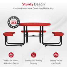 Leisure Craft 46" ADA Round Metal Picnic Table, Made in USA