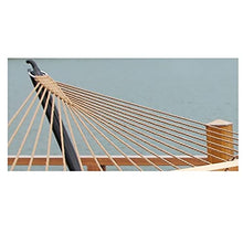 NEWCES Portable Hammock Portable Cotton Mesh Wooden Hammock Swing Chair Thick Canvas Anti-Roll Hammocks for Backpacking Beach (Size : Large)