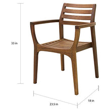 Unknown Eucalyptus Stacking Arm Chairs Set of 4 Brown