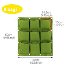 BBYYDS 9 Pockets Vertical Wall Hanging Planting Bags Garden Planter Non-Woven Fabrics Grow Flowerpot Balcony Decoration