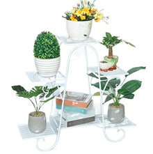 OJKJGYTF Plant standPlant Stand, Wrought Iron Flower Stand 6 Tier Metal Multiple Plant Shelves Indoor Outdoor Plant Shelves