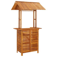 TEKGHUT 5 Piece Patio Bar Set Solid Acacia Wood with Stools