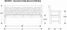 POLYWOOD RKCB72WH Rockford 72" Chippendale Bench, White