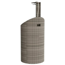 Outdoor Shower Poolside Garden Shower with Acacia Wood Base and PE Rattan Finish 39.4x39.4x95.1 Inch